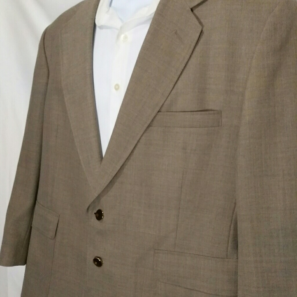 Stafford men's Blazer 44s 2 button Taupe Check